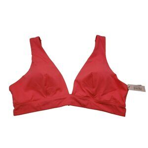 Victoria's Secret Coral Orange Ribbed Swim Top XL Plunge Front, Wide Strap, 2023